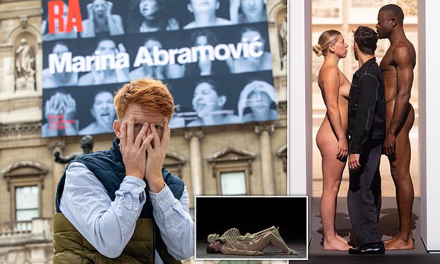 I went to the Marina Abramović's art exhibition to squeeze between two naked people... I'm not a prude but I couldn't help blurting out 'I'm so sorry' | Daily Mail Online