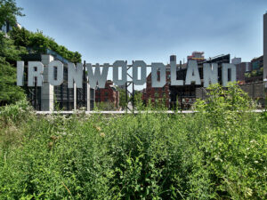 Sable Elyse Smith’s Ironwoodland installation overlooking the High Line in New York.