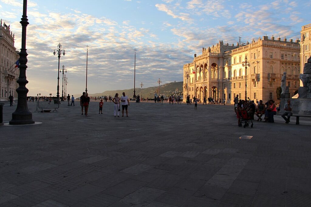 Piazza Unità d’Italia in Trieste, location of the sTracciati exhibition
