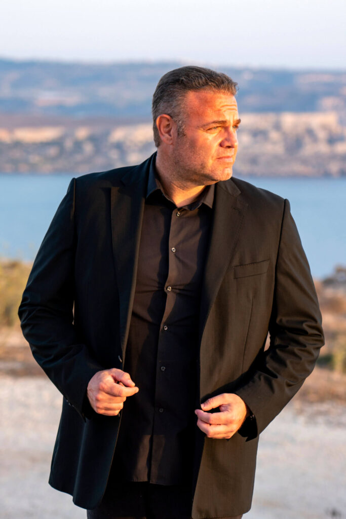 Portrait of Maltese tenor Joseph Calleja.