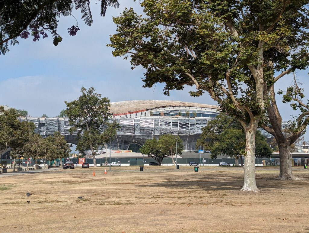 Lucas Museum of Narrative Art under construction in Los Angeles in August 2023
