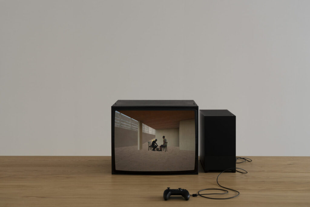 Installation view of Marina Xenofontos’s Play Life exhibition at MCBA, Lausanne, in 2026.