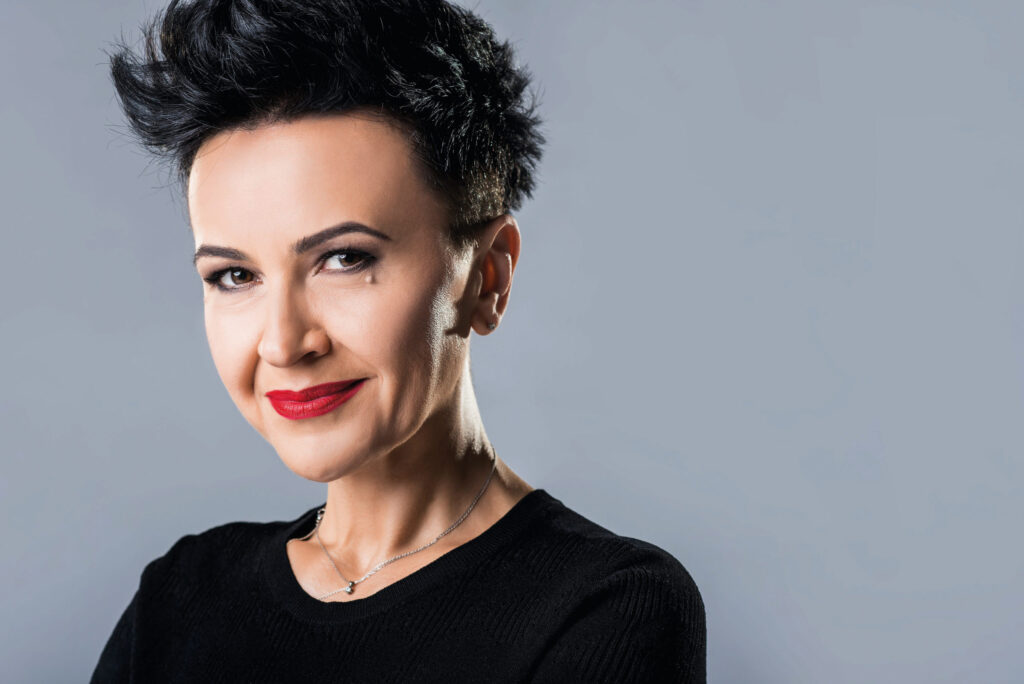 Portrait of Bosnian singer Amira Medunjanin