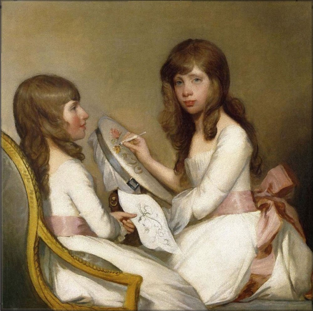 Anna Dorothea Foster and Charlotte Anna Dick by Gilbert Stuart, 1790–1791