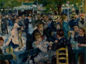 Pierre-Auguste Renoir, Bal du moulin de la Galette, 1876, shown in Renoir and Love at the National Gallery